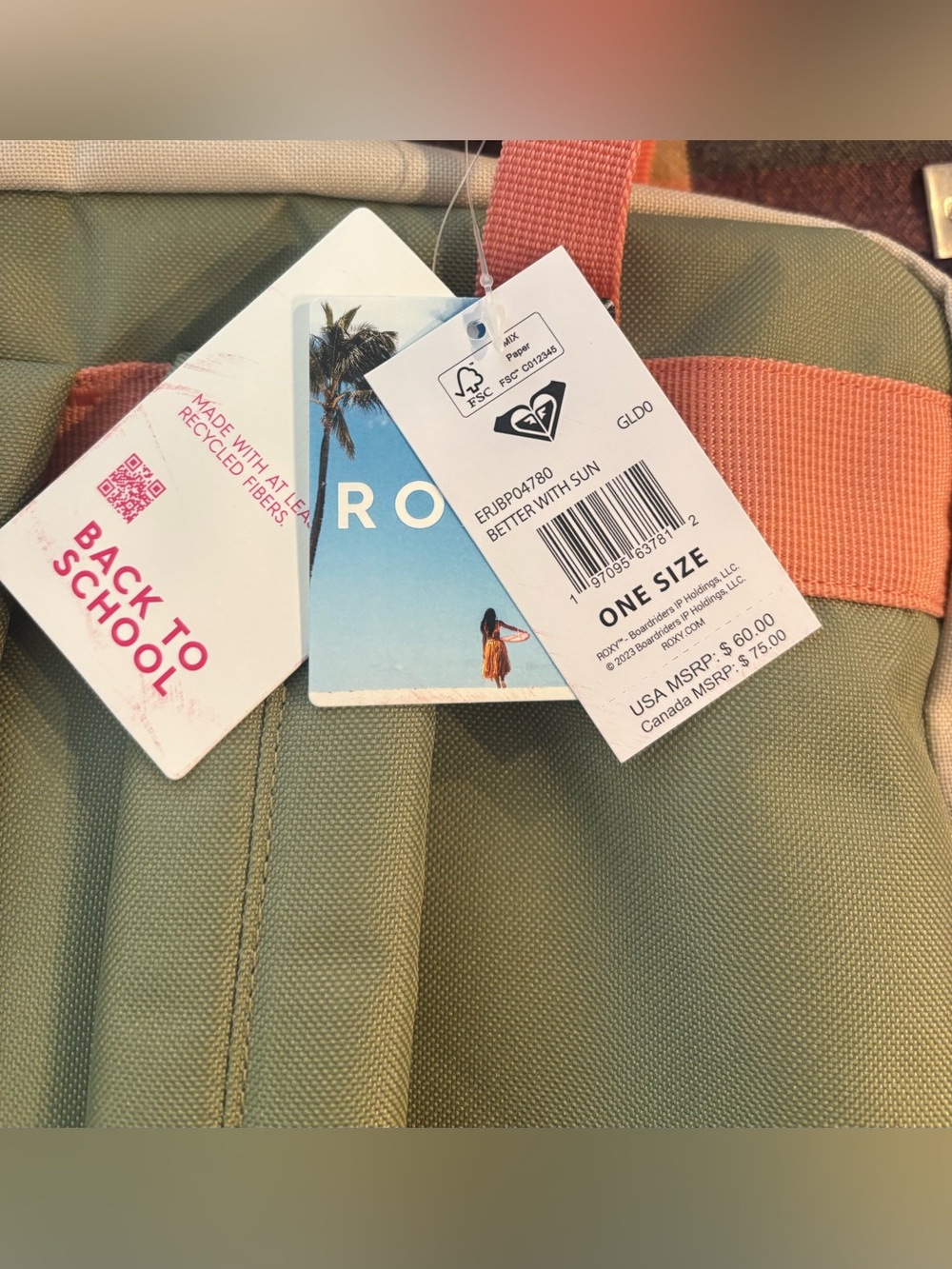 BNWT Roxy Better With Sun Backpack - Picture 5 of 8